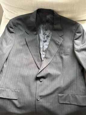 Hart Schaffner Marx Men's Charcoal Pinstripe Suit Jacket